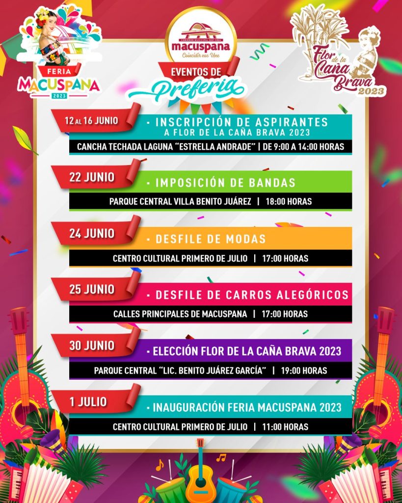 Agenda de Eventos Feria Macuspana 2023